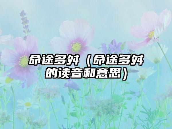 命途多舛（命途多舛的读音和意思）