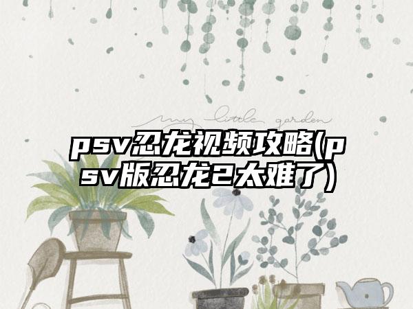 psv忍龙视频攻略(psv版忍龙2太难了)