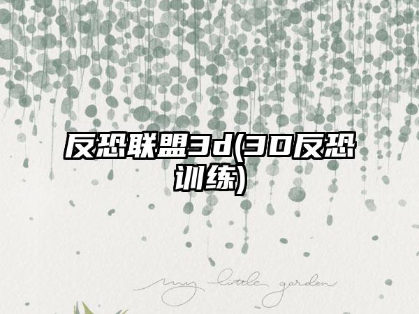 反恐联盟3d(3D反恐训练)