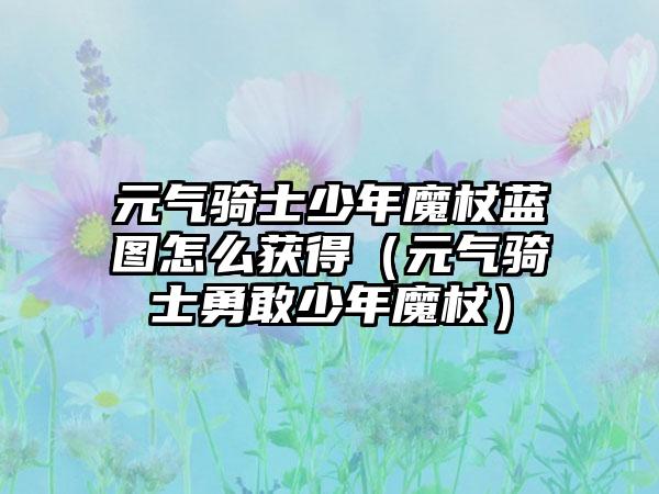 元气骑士少年魔杖蓝图怎么获得（元气骑士勇敢少年魔杖）