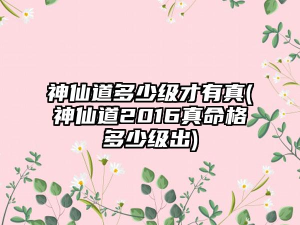 神仙道多少级才有真(神仙道2016真命格多少级出)