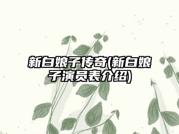 新白娘子传奇(新白娘子演员表介绍)