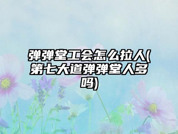 弹弹堂工会怎么拉人(第七大道弹弹堂人多吗)