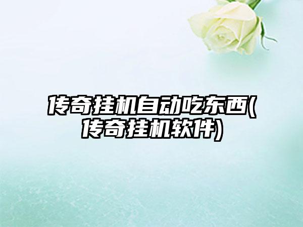 传奇挂机自动吃东西(传奇挂机软件)