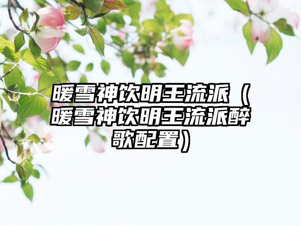 暖雪神饮明王流派（暖雪神饮明王流派醉歌配置）