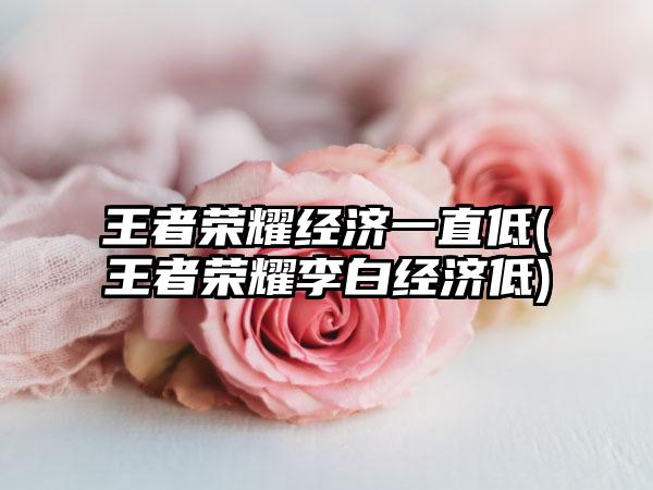 王者荣耀经济一直低(王者荣耀李白经济低)