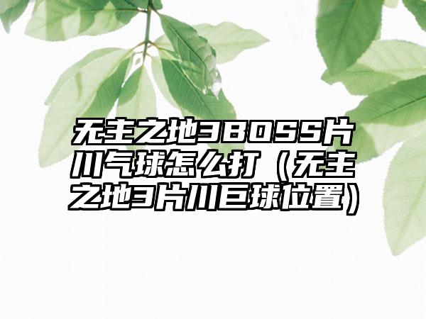 无主之地3BOSS片川气球怎么打（无主之地3片川巨球位置）