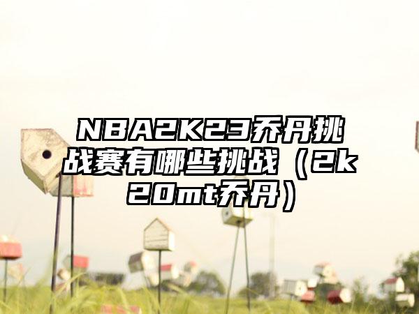 NBA2K23乔丹挑战赛有哪些挑战（2k20mt乔丹）