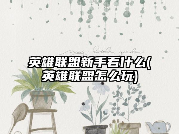 英雄联盟新手看什么(英雄联盟怎么玩)