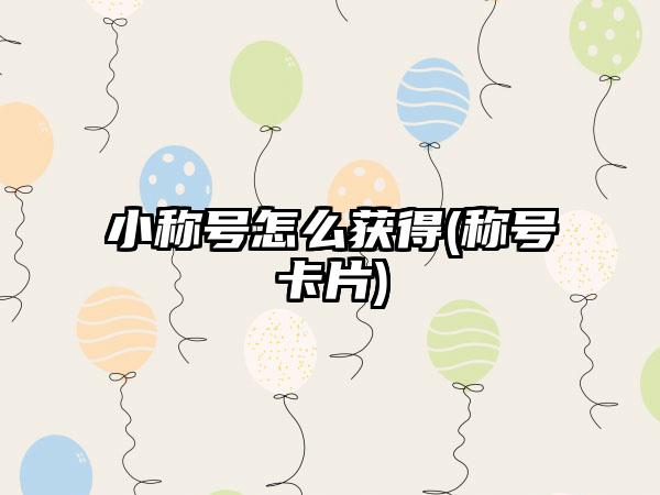 小称号怎么获得(称号卡片)