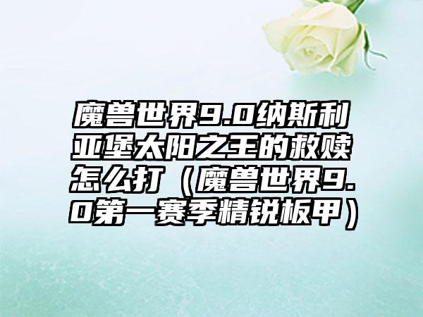 魔兽世界9.0纳斯利亚堡太阳之王的救赎怎么打（魔兽世界9.0第一赛季精锐板甲）