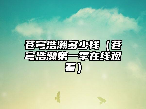 苍穹浩瀚多少钱（苍穹浩瀚第一季在线观看）