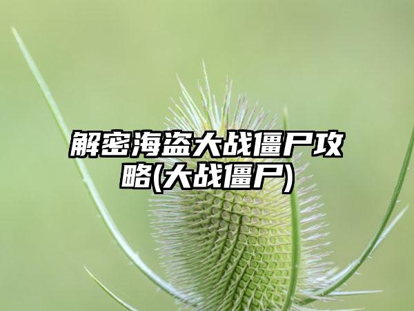 解密海盗大战僵尸攻略(大战僵尸)