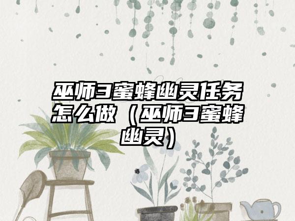 巫师3蜜蜂幽灵任务怎么做（巫师3蜜蜂幽灵）