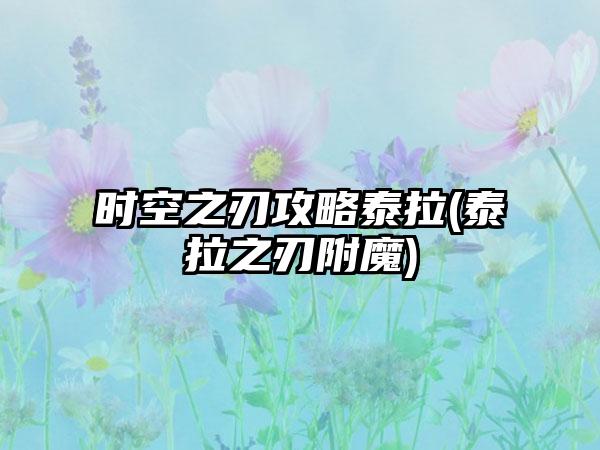 时空之刃攻略泰拉(泰拉之刃附魔)