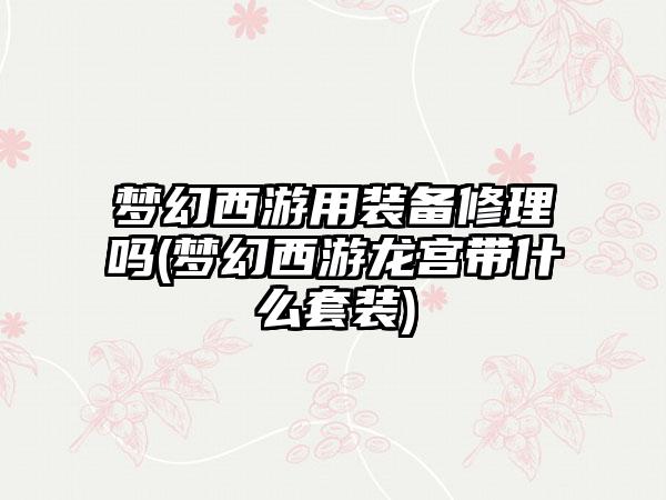 梦幻西游用装备修理吗(梦幻西游龙宫带什么套装)