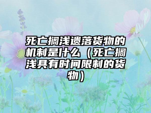 死亡搁浅遗落货物的机制是什么（死亡搁浅具有时间限制的货物）