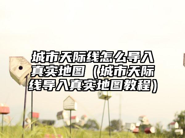 城市天际线怎么导入真实地图（城市天际线导入真实地图教程）