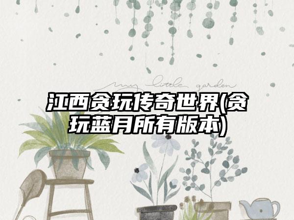 江西贪玩传奇世界(贪玩蓝月所有版本)