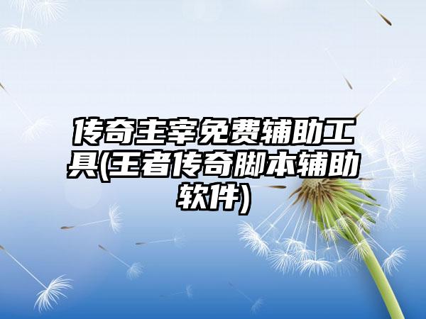 传奇主宰免费辅助工具(王者传奇脚本辅助软件)