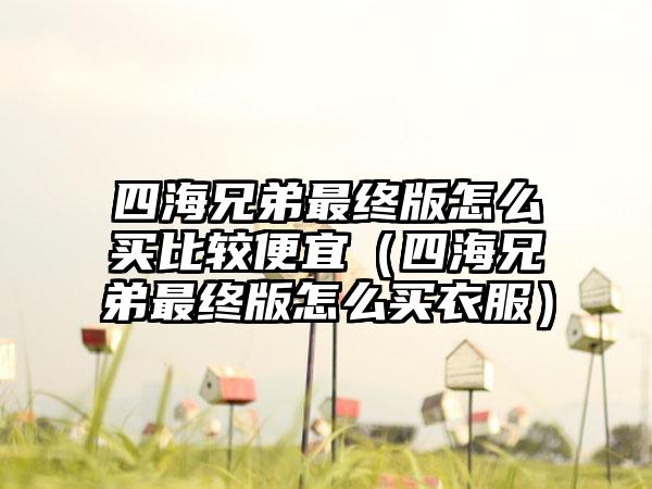 四海兄弟最终版怎么买比较便宜（四海兄弟最终版怎么买衣服）