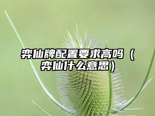 弈仙牌配置要求高吗（弈仙什么意思）