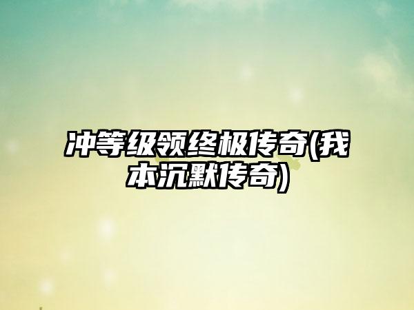 冲等级领终极传奇(我本沉默传奇)