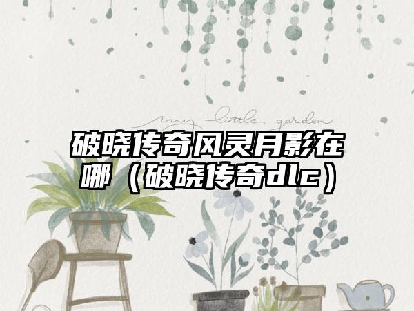 破晓传奇风灵月影在哪（破晓传奇dlc）