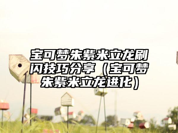 宝可梦朱紫米立龙刷闪技巧分享（宝可梦朱紫米立龙进化）