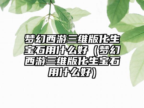梦幻西游三维版化生宝石用什么好（梦幻西游三维版化生宝石用什么好）