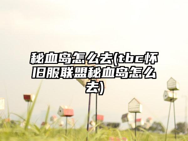 秘血岛怎么去(tbc怀旧服联盟秘血岛怎么去)