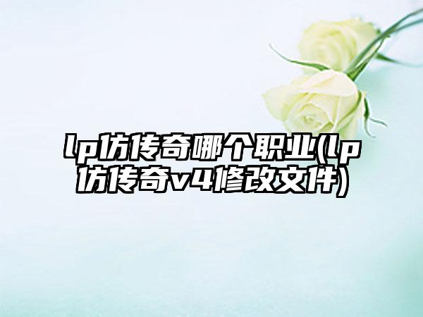lp仿传奇哪个职业(lp仿传奇v4修改文件)