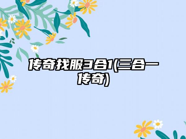 传奇找服3合1(三合一传奇)