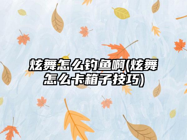 炫舞怎么钓鱼啊(炫舞怎么卡箱子技巧)