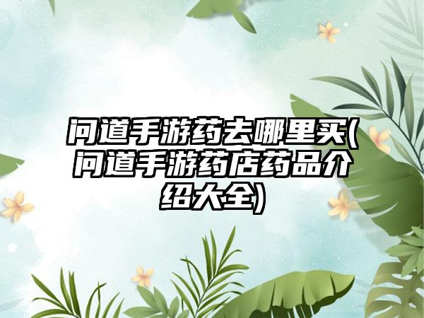 问道手游药去哪里买(问道手游药店药品介绍大全)