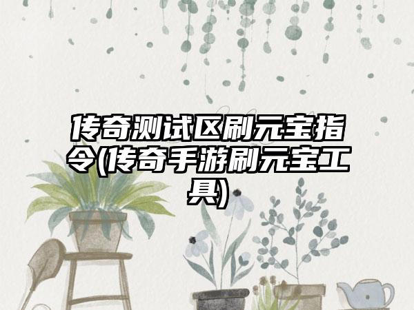 传奇测试区刷元宝指令(传奇手游刷元宝工具)