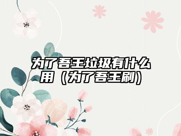 为了吾王垃圾有什么用（为了吾王刷）