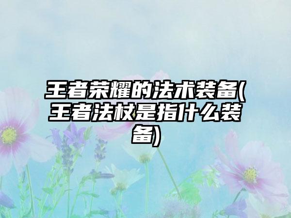 王者荣耀的法术装备(王者法杖是指什么装备)