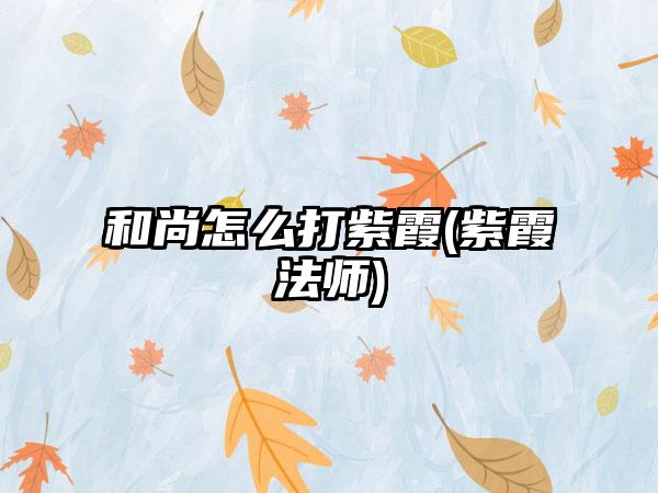 和尚怎么打紫霞(紫霞法师)