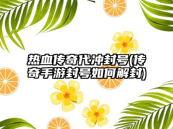 热血传奇代冲封号(传奇手游封号如何解封)