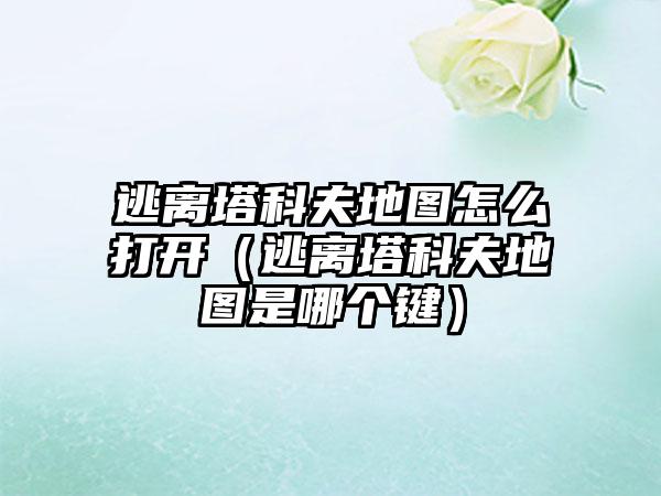 逃离塔科夫地图怎么打开（逃离塔科夫地图是哪个键）