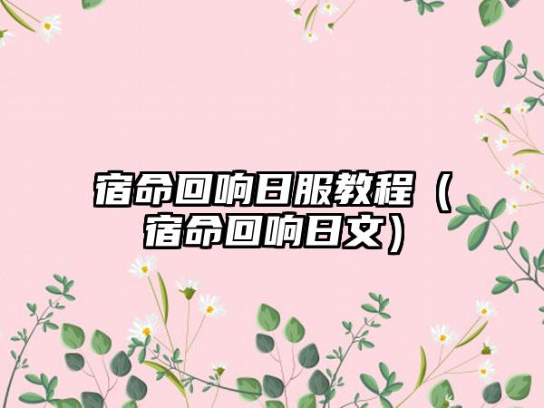 宿命回响日服教程（宿命回响日文）