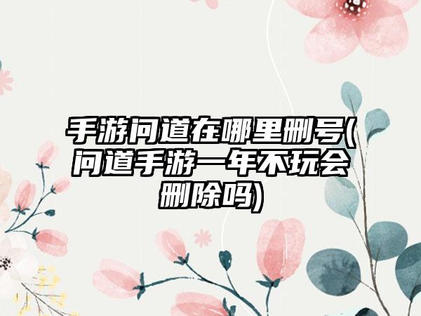 手游问道在哪里删号(问道手游一年不玩会删除吗)