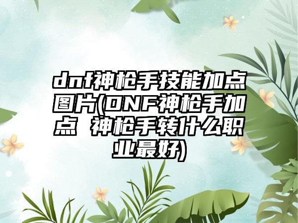 dnf神枪手技能加点图片(DNF神枪手加点 神枪手转什么职业最好)