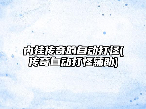 内挂传奇的自动打怪(传奇自动打怪辅助)