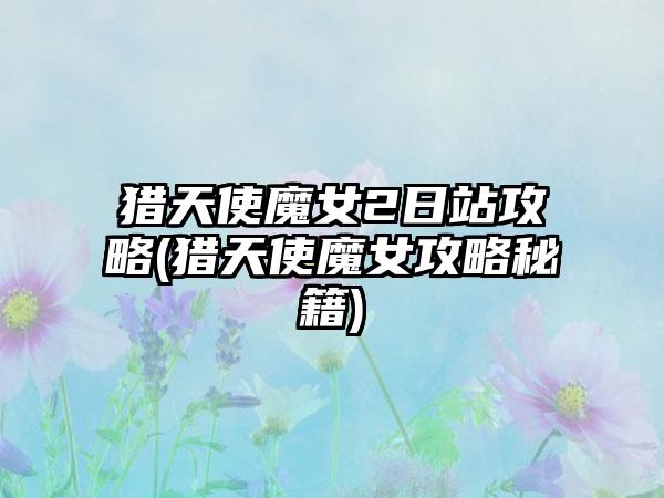 猎天使魔女2日站攻略(猎天使魔女攻略秘籍)