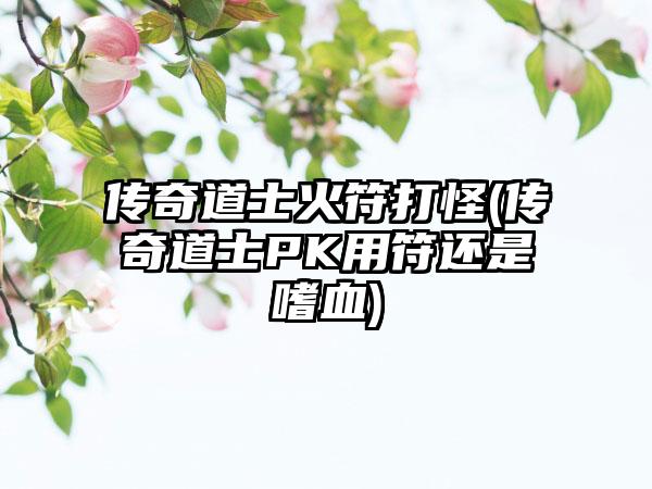 传奇道士火符打怪(传奇道士PK用符还是嗜血)
