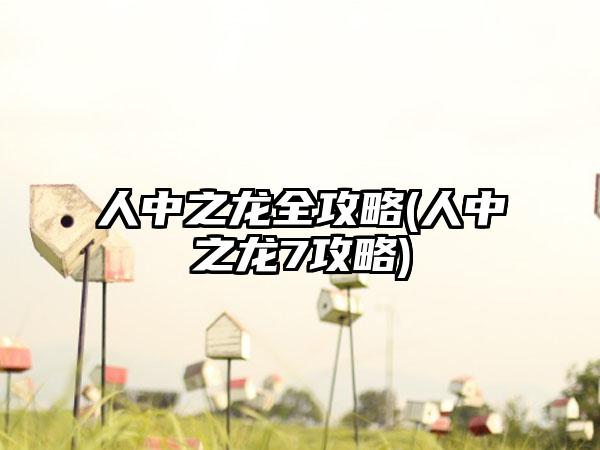 人中之龙全攻略(人中之龙7攻略)