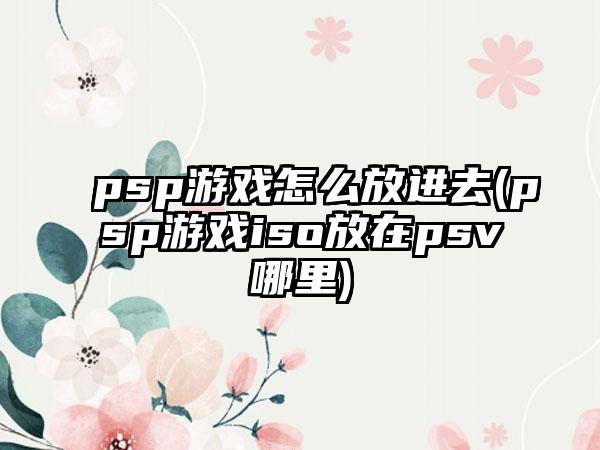 psp游戏怎么放进去(psp游戏iso放在psv哪里)