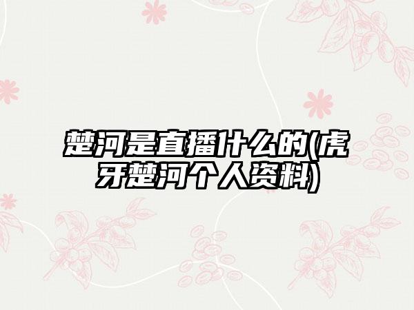楚河是直播什么的(虎牙楚河个人资料)
